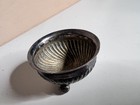 Vintage Silver Salt Cellar Ribbed Swirl Bowl Ball Feet Victorian Decor