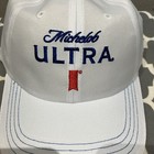 Michelob Ultra Hat Ball Cap One Size Strap Back White Lightweight Light Beer