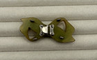 One Antique Vintage Green Bow Bakelite Metal Buckle   2   Long X 1   Wide