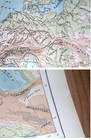 1907 Original Antique French Physical Map Europe Mountains Rivers Ver 