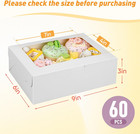 60pcs Bakery Boxes With Window  9x6x3in White Cookie Boxes