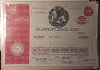 Stock Certificate 100 Shares - Eurofund  Inc  Dec 8 1967  3e-4418 wb1 