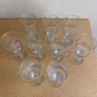 Set Of 9 Arbys Vintage 1986 Christmas Holly Berry Stemmed Glasses Gold Rim 7 