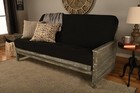 Queen Black Felt Futon Cover Only Fits 6 To 8 Inch Mattress Zipper Slipcover