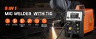 6in1 Mig Welder Plasma Cut Gasless Gas Mig Spot Mma Hf Tig 220v Welding Machine