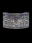 Large Vintage Navajo Thunderbird Arrows Stamp Work Ingot Silver Cuff Bracelet 7 
