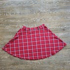 American Apparel Red Plaid Circle Skirt Women Medium High Waist Mini Made In Usa