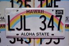 One Random Hawaii License Plate - Rainbow Aloha State Graphic License Plate Tags