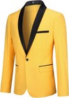 Men s 2 Piece Tuxedo Suit Shawl Lapel One Button Solid Slim Fit Blazer Jacket