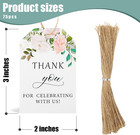 Thank You Gift Tag 75pcs Kraft Paper With String Floral Wedding Birthday Party