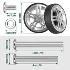 Ech apr Luggage Wheels Replacement Od 50mm  8 Pcs Suitcase Silver 