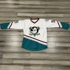 Anaheim Mighty Ducks Hockey Jersey Xl White Teal Nhl  99 Banks