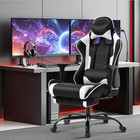  Ergonomic Gaming Chair   White   Reclining Computer Chair With Lumbar Support 