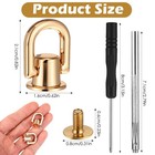 4pcs D Rings For Purse  360 Degree Rotatable D Ring Stud Screw Rivets  Gold