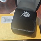 Gra Certified 1 00 Ct 6 5mm Round Moissanite Cluster Ring 925 Silver Size 6