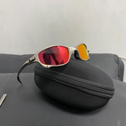 Vintage Y2k  Oakley Juliet 1 0 X-metal Polarized Ruby Sunglasses Silver Frames