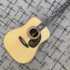 D-45 Acoustic Guitar Beautiful Abalone Inlays Natural Spruce Top Ebony Fretboard