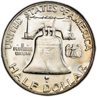 1956-p Pcgs Ms64 Fbl Franklin Half Dollar W  Beautiful Rainbow Rim Accent Toning