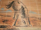 Vintage  Bamboo Wall Art Scroll Hanging  Asian Decor Painted Horse