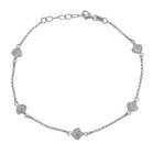Estate Sterling Silver 925 Shell Charm Anklet Bracelet 9 -10 