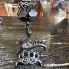 Antique Vintage Cast Iron Metal Dragon Serpent Candlestick -candlestand