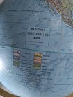 12  World Globe By Replogle Raised Relief With Metal Base Rotating Axis 1970 s