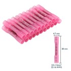 300-50pcs Pink Heat Shrink Butt Wire Connectors Crimp Terminals Awg 16-22 Gauge