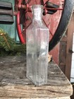 Antique Bottle Apothecary Clear Medical 4oz Glass Rectangular Base