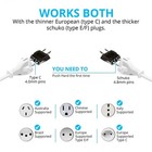 2 Pack European Eu 220v To 110v Travel Flat Plug Charger Adapter Converter- New