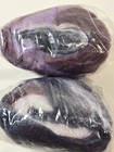 New 4 3oz Hoquiam Wool Spinning Batt Roving Felt Hand Dyed Purples White 