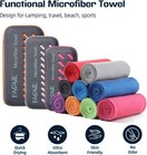 Compact Microfiber Camping Towel W  Eva Case     Quick Dry   Super Absorbent