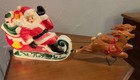 Vintage 1970 Empire Blow Mold Lighted Santa And Reindeer 25   