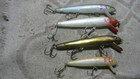 Vintage Cotton Cordell Red Fin Topwater Minnow Jerkbait Lure Lures Lot Of Four