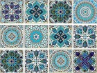 Decorative Wall Stickers Set 12 Units 6x6 Inches  Peel And Stick Vinyl Colorful