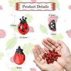30pcs Ladybug Lampwork Beads Red Glass Beads For Diy Jewelry Bracelets Making