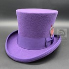 Top Hat Wool Felt Victorian Slash Mad Hatter Steampunk Rock Star Black Gray Red