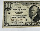 1929 New York New York National Currency Note Federal Reserve Bank  10 Bill