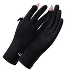 Driving Gloves Women Uv Protection Summer Upf50  Ice Silk Running Gloves Black