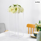 10pcs White Rectangular Flower Stand Set 24  24  60cm For Wedding Event Decor