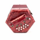 Vtg Concertina accordion Made In Italy  Red Pearl Cellulose 20 Button Great Cond