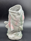 Vintage Open Mouth Fish Vase Luster Finish 8  No Markings