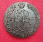 Russia 5 Kopeks 1781 Em Catherina Ii   3 
