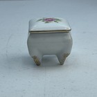 Crown West Fine Porcelain Small Trinket Box Made In Japan Pink Roses Flowers