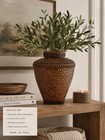 Vintage Hand-woven Rattan   Bamboo Lidded Urn Vase Basket - Boho  Cottage Core