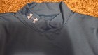 Under Armour Coldgear Blue Mock Neck Long Sleeve Compression Shirt M Logo