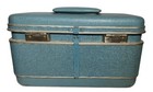 Samsonite Silhouette Train Case Vintage Cosmetic Hard Luggage Light Blue W  Key