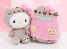 2021 Gund Hello Kitty X Pusheen Cat Costume Plush 9 5  Gray Pink New Set Of Two