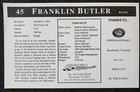 Franklin Butler Autograph Chevrolet Nascar 7x9 Photo Card