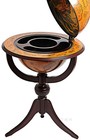 Globe Hidden Home Pub Hide A Bar 18  Wood Old World Pedestal Nautical Decor New