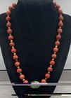 Vtg Southwest Sterling Silver Turquoise   Coral Beaded Necklace 20 